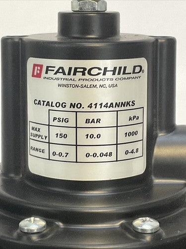 FAIRCHILD 4114ANNKS PRESSURE REGULATOR 0-0.7 PSIG 0-0.048BAR 0-4.8kPa1