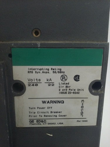 GENERAL ELECTRIC TJD432400 CIRCUIT BREAKER TRIP UNIT 400A 240VAC/250VDC 3P 22KA2