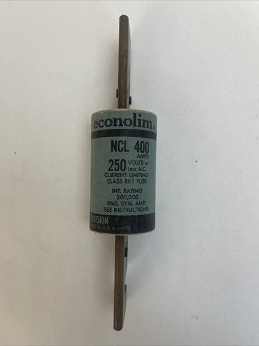 ECONOLIM NCLR400 CURRENT LIMITING CLASS RK1 FUSE 250VAC 400AMP0