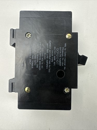 CUTLER HAMMER QCR2010T QUICKLAG INDUSTRIAL CIRCUIT BREAKER 10A 120/240VAC 2POLE6