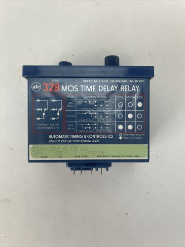 ATC 328A-200-H-10-XX 328 MOS TIME DELAY RELAY 7A 1/6HP 125-250VAC 3A 30VDC 2