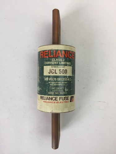 RELIANCE JCL500 CURRENT LIMITING FUSE 500A 600VAC CLASS J1