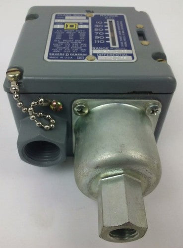 SQUARE D 9012 ACW1S11 SER.B, PRESSURE SWITCH, SET 43-50 PSI, FORM V, 9012 ACW14