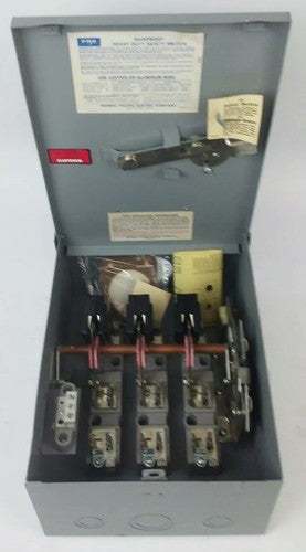 FPE RH1632R FUSIBLE SAFETY SWITCH 3P, 60A, 240VAC,4 WIRE,3 BLADES,15HP RAINPROOF5