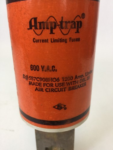 SHAWMUT AMPTRAP A4BX1200 CURRENT LIMITING FUSE 1200AMP 600VAC TYPE 55AE FORM 4807