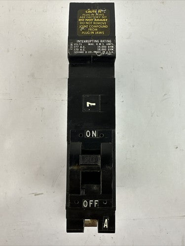 SQUARE D FY 14020 A CIRCUIT BREAKER 20AMP 277VAC 1POLE0