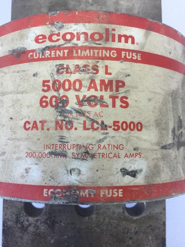 ECONOMY LCL-5000 ECONOLIM CURRENT LIMITING FUSE CLASS L 5000AMP 600VAC1