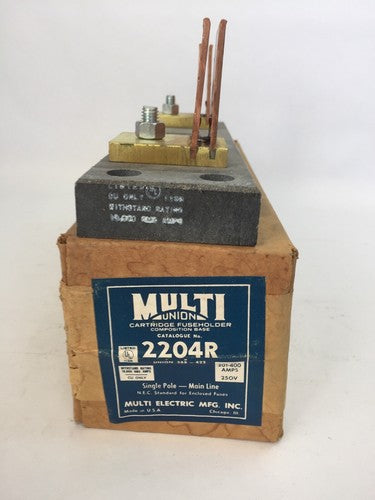 MULTI UNION 2204R CARTIDGE FUSE HOLDER COMPOSITE BASE 201-400AMPS 250V MAIN LINE0