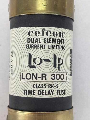 CEFCON LON-R 300 DUAL ELEMENT CURRENT LIMITING CLASS RK-5 FUSE 300AMP 250VAC1