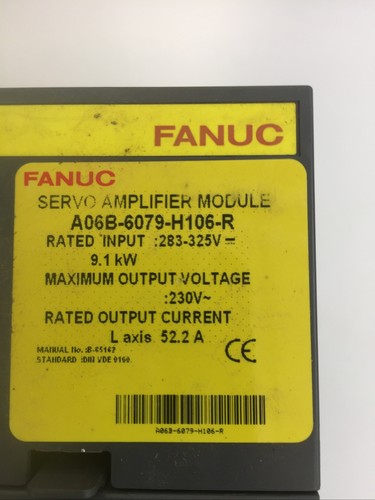 FANUC A06B-6079-H106-R SERVO AMPLIFIER MODULE INPUT 283-325VDC OUTPUT 230VAC1