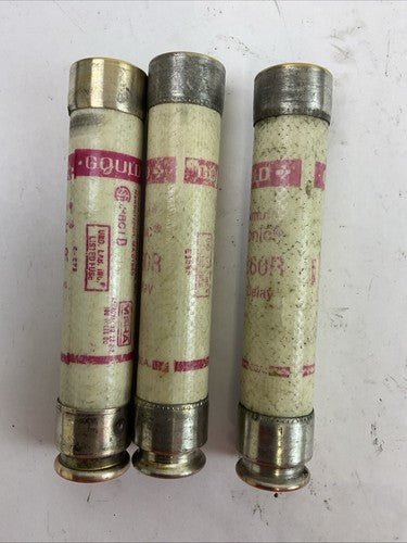 GOULD SHAWMUT TRS60R TRI-ONIC TIME DELAY FUSE 60A 600VAC (LOT OF 3)2