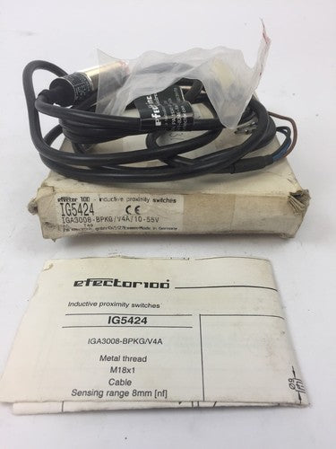 EFECTOR IG5424 INDUCTIVE PROXIMITY SWITCH IGA3008 BPKG/V4A/10-55VDC0