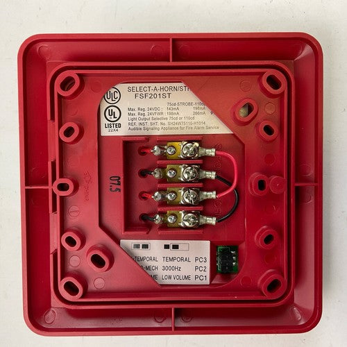 FEDERAL SIGNAL FSF201ST RED SELECT-A-HORN/STROBE 24VDC1