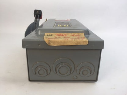 SQUARE D H321 FUSIBLE SAFETY SWITCH SER E2 30A 240VAC 7.5HP 3PH TYPE 1 ENCLOSURE4