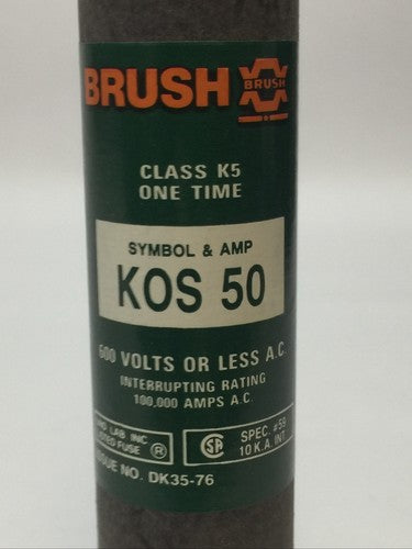 BRUSH KOS50 CLASS K5 ONE TIME FUSE 50AMP 600VAC (LOT OF 14)1