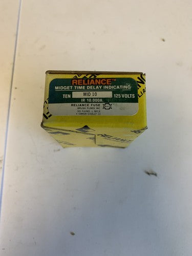 Reliance Time-Delay MID10 10A 125V Midget Fuse "Lot of 10"0