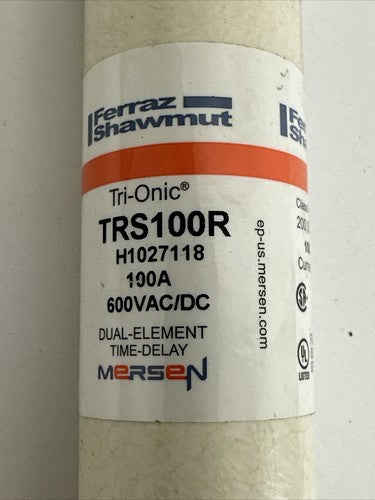 FERRAZ SHAWMUT TRS100R 100A 600V TRI-ONIC FUSE DUAL ELEMENT TIME DELAY CLASS RK51