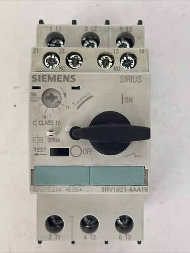 SIMENS 3RV1021-4AA15 CIRCUIT BREAKER 600CAV 15HP 208A TRIP 16A0
