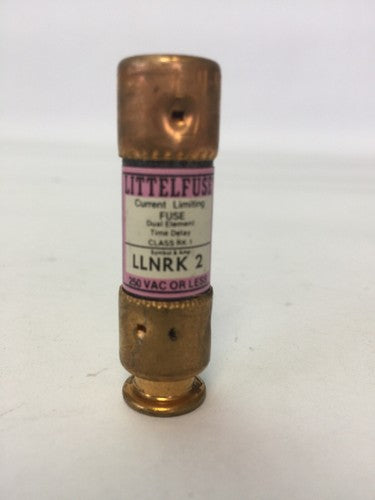 LITTELFUSE LLNRK 2 DUAL ELEMENT TIME-DELAY FUSE 250VAC 2A CLASS RK-1 (BOX OF 10)2