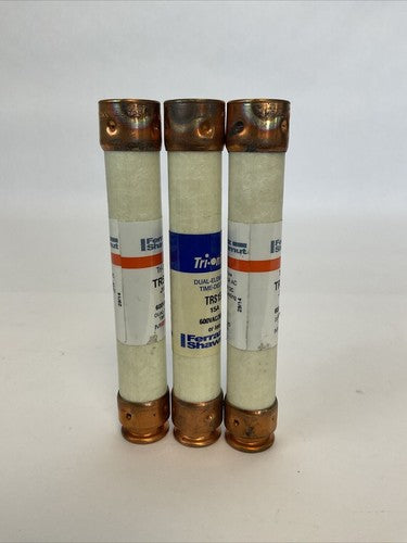 FERRAZ SHAWMUT TRS15R 15A 600VAC 300VDC TRI-ONIC FUSE DUAL ELEMENT (LOT OF 3)2