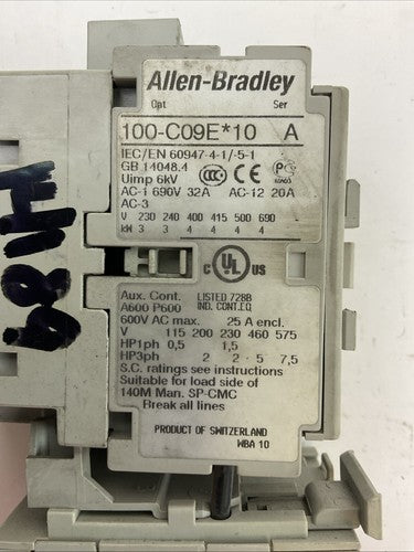 ALLEN BRADLEY STARTER (100-C09E*10 COIL 24VDC + 193-EA1CB 0.32-1.0A)1