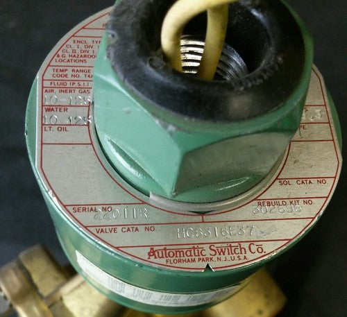 ASCO Brass 1" NPT Valve, 8316E37, 120V, 6 W3