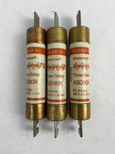 Gould Shawmut Amp-trap II A6D90R 90A 600V Fuse "Lot of 3"0