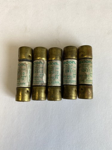 Economy Fuse ECN2 1/2 2 1/2A 250V Fuse "Lot of 5"0