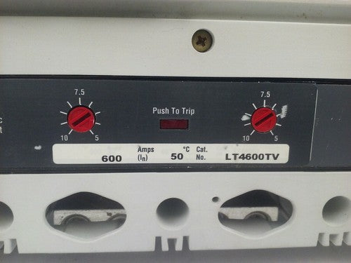 CUTLER HAMMER LD4600V CIRCUIT BREAKER 600A 600VAC 250VDC 3P LT4600TV TRIP UNIT3