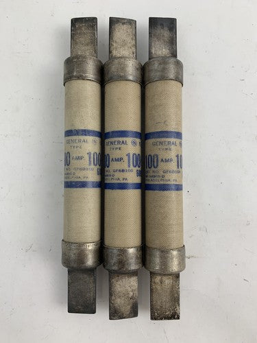 General Electric GF6B100 100A 600V Fuse "Lot of 3"0