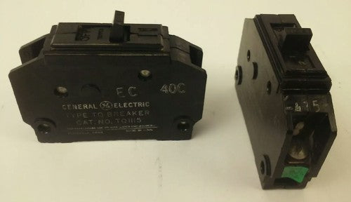 GENERAL ELECTRIC TQ1115 CIRCUIT BREAKER 1P 120/240VAC 2W 15A TYPE TQ (LOT OF 2)0