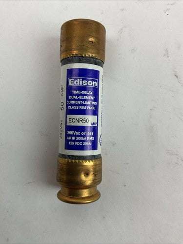 EDISON ECNR50 TIME-DELAY DUAL-ELEMNT FUSE 50AMP 250VAC 125VDC (LOT OF 10)1