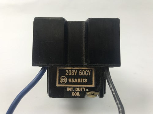 ALLEN BRADLEY 95AB113 COIL, 208V @ 60Z, INT. DUTY COIL, USED GOOD CONDITION 0