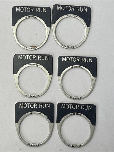 CUTLER HAMMER EATON 10250TM81 MOTOR RUN LEGEND PLATE 30-2698-34 (LOT OF 6)0