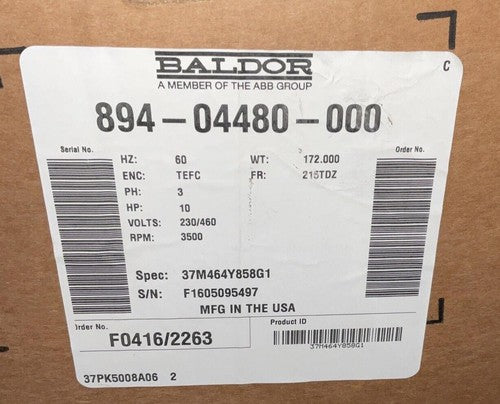 BALDOR 894-04480-000 MOTOR 3500RPM 10HP 215DZ4