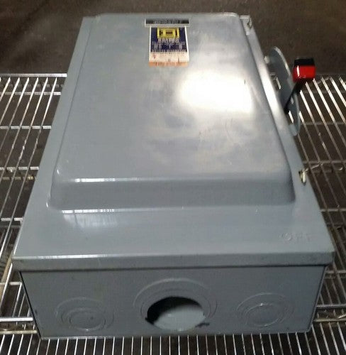 SQ. D HU364, SER. D2, SAFETY SWITCH, 200A, 600VAC/250DC, 3PH, MAX H.P. 150  USED0