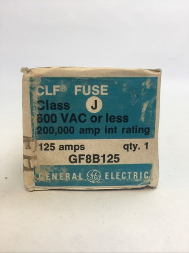 GE GF8B125 CLF FUSE 600VAC 125AMP CLASS J1