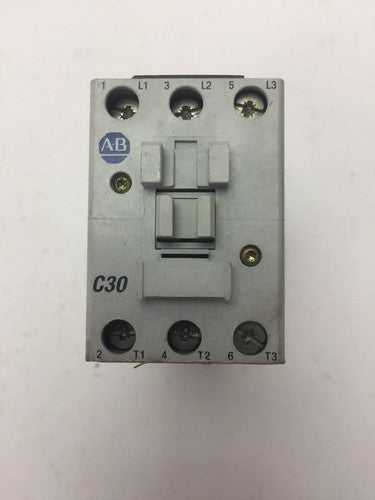 ALLEN BRADLEY 100-C30Z*00 SER B CONTACTOR 600VAC 45AMP 3PH 25 HP COIL 24VDC0