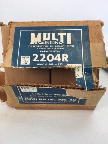 MULTI UNION 2204R CARTIDGE FUSE HOLDER COMPOSITE BASE 201-400AMPS 250V M400A1
