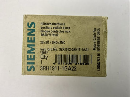SIEMENS 3RH1911-1GA22 AUXILIARY SWITCH BLOCK0