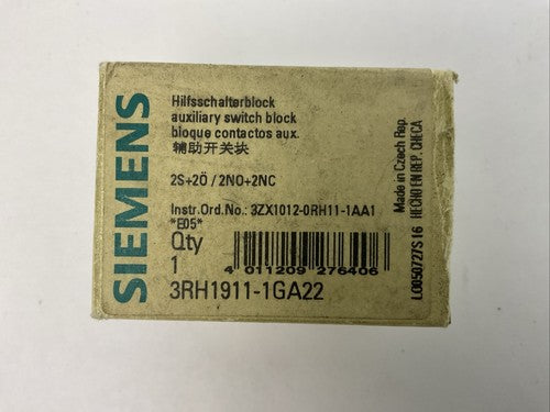 SIEMENS 3RH1911-1GA22 AUXILIARY SWITCH BLOCK0