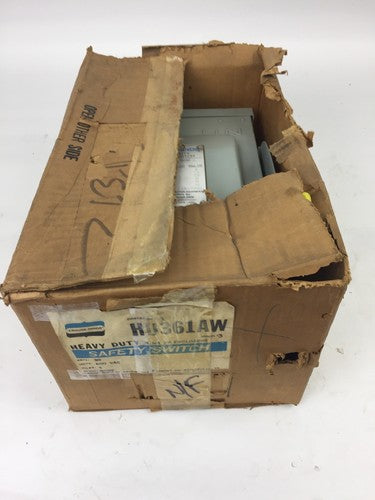 CROUSE-HINDS HU361AW HEAVY DUTY SAFETY SWITCH 30A 600VAC 3 POLES 1