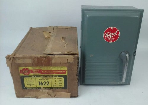 FEDERAL ELECTRIC 1622 TYPE A FUSIBLE SAFETY SWITCH 3P, 60A,240V,3 WIRE,2 BLADES 0