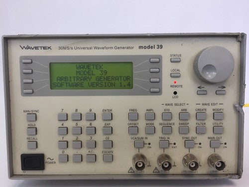 WAVETEK MODEL 39 30MS/s UNIVERSAL WAVEFORM GENERATOR 198-264VAC 250mA(T)250V HRC0