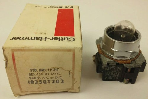 CUTLER HAMMER, 10250T202, 10250T, STD.INDICATOR PILOT LIGHT, 240VAC-DC,NEW OTHER0