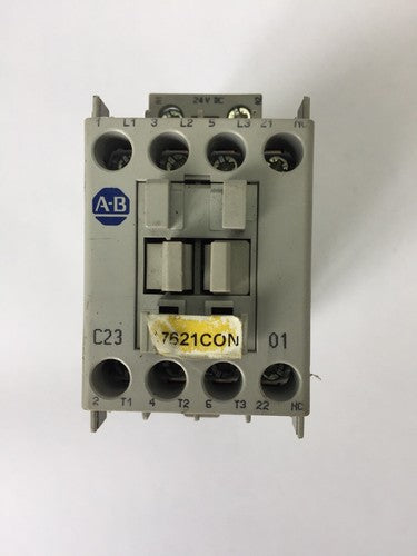 ALLEN BRADLEY 100-C23Z*01 CONTACTOR 600VAC 15HP 30A COIL 24VDC0
