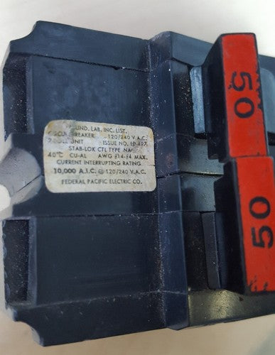 Federal Pacific Electric Co 50 Amp 2 Unit Pole1