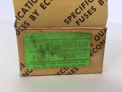 ECONOMY LENR 3-2/10 ECON-LIMITER CLASS RK5 FUSE 250VAC 3-2/10AMP (BOX OF 10)1