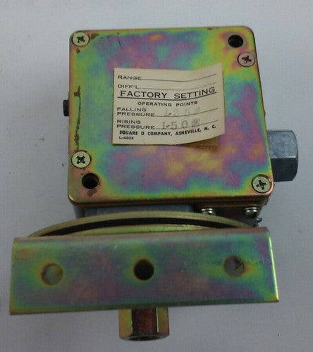 SQUARE D 9012 AMW-1 PRESSURE SWITCH RANGE .25-2.5 PSI DIFFERENTIAL .2-2 PSI7