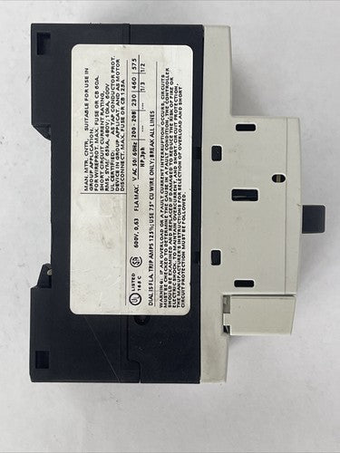SIEMENS 3RV1011-0GA15 MOTOR PROTECTION 600VAC 1/2HP 8.2A TRIP 0.45-0.63A4